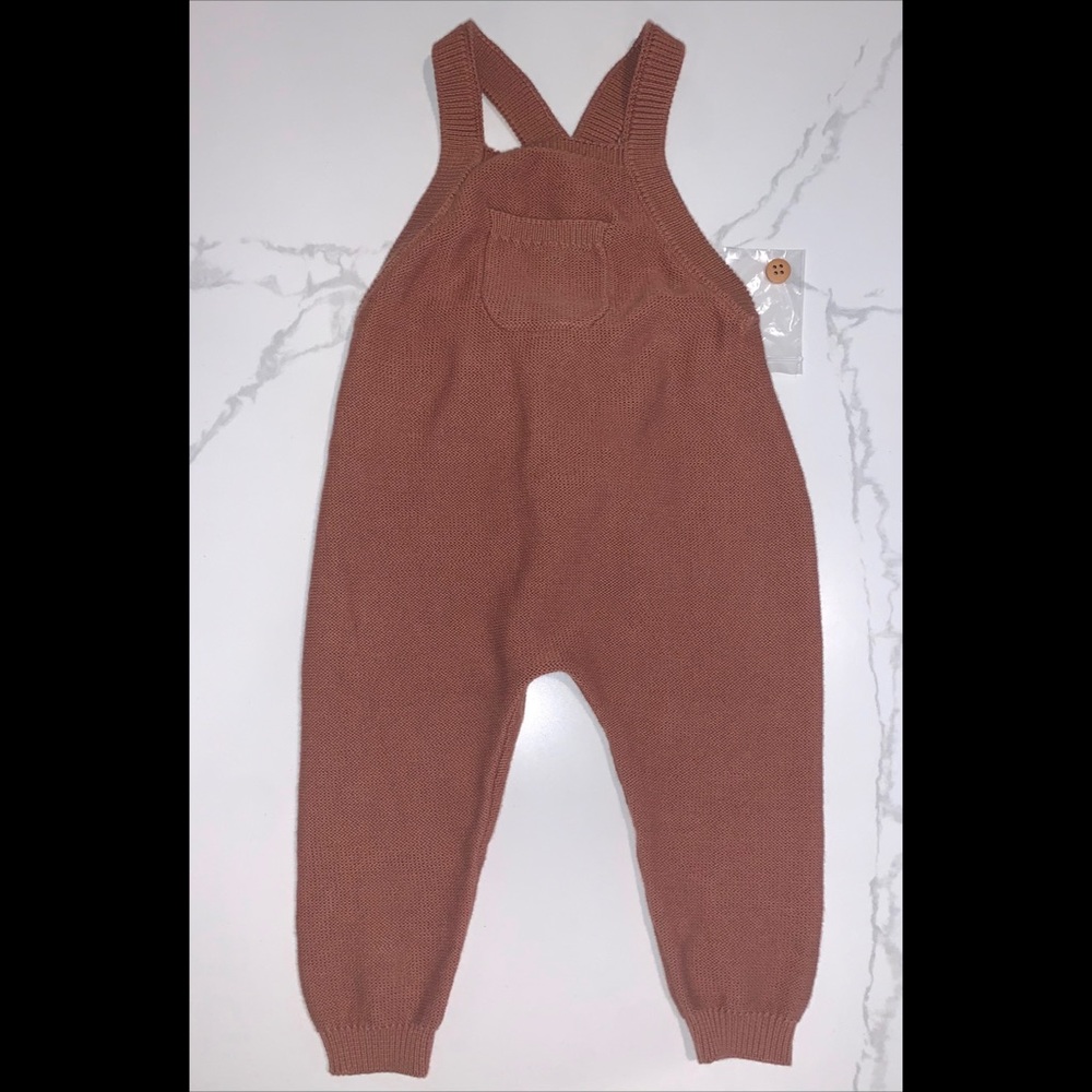 Quincy Mae Organic Knit Overalls, Amber